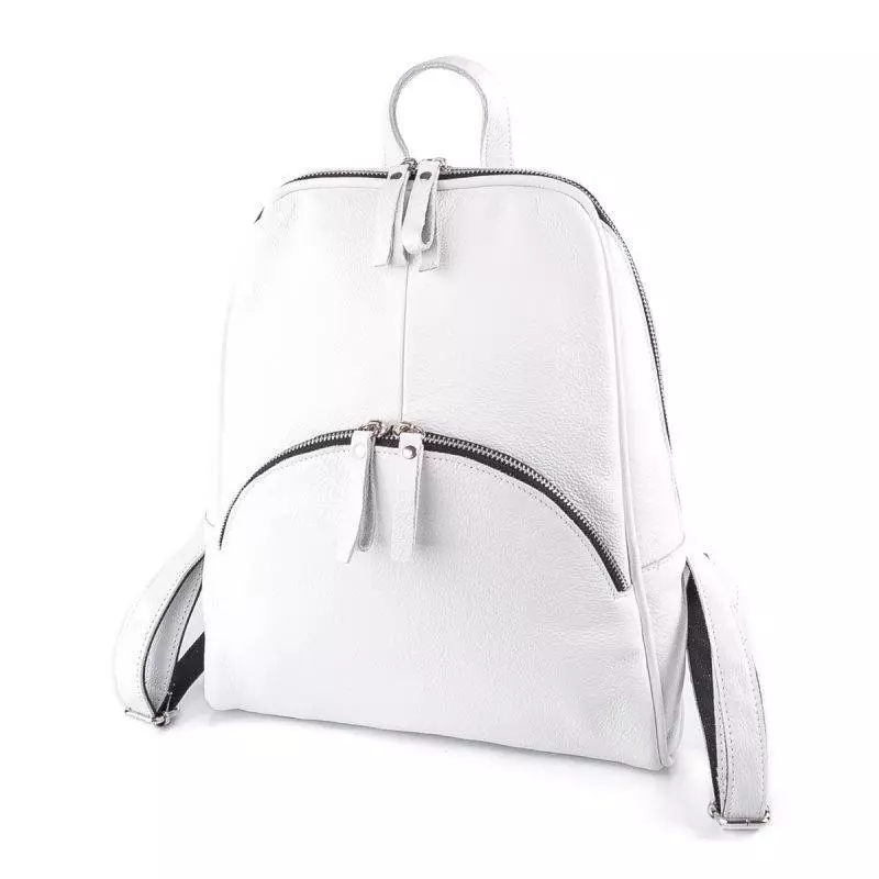 Backpacks bardhë: Çfarë duhet të veshin backpacks pak dhe të mëdha të bardha të grave? Çanta të bukura të shpinës për vajzat dhe modele të tjera me stil 2549_23