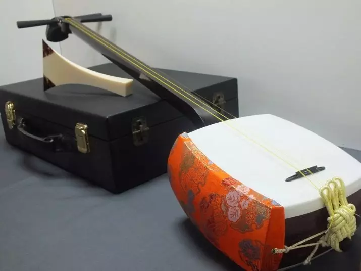 Simisen: Spel på den japanska tre-stränglutningen med en lång hals, strängplugg musikinstrument Tsugaru-dzijisan och andra arter 25513_11