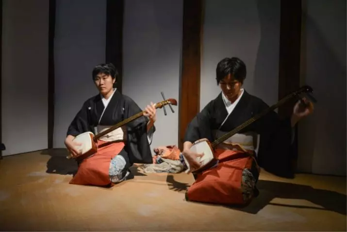 Simisen: juego en el lte del japonés de tres cuerdas con un cuello largo, instrumento musical de enchufe de cuerdas Tsugaru-dzijisan y otras especies 25513_19