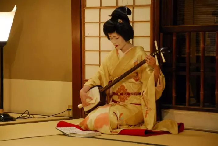 Сямісен: гра на японській триструнної лютні з довгою шийкою, струнний щипковий музичний інструмент цугару-дзямісен і інші види 25513_2