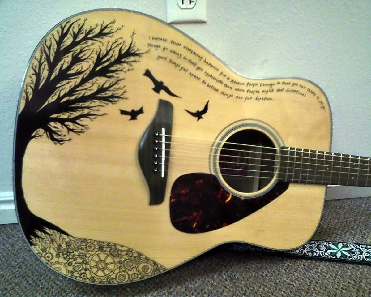 Maleri gitar: lakk for akustiske og klassiske gitarer. Hvilken maling kan males hjemme med egne hender? 25539_19