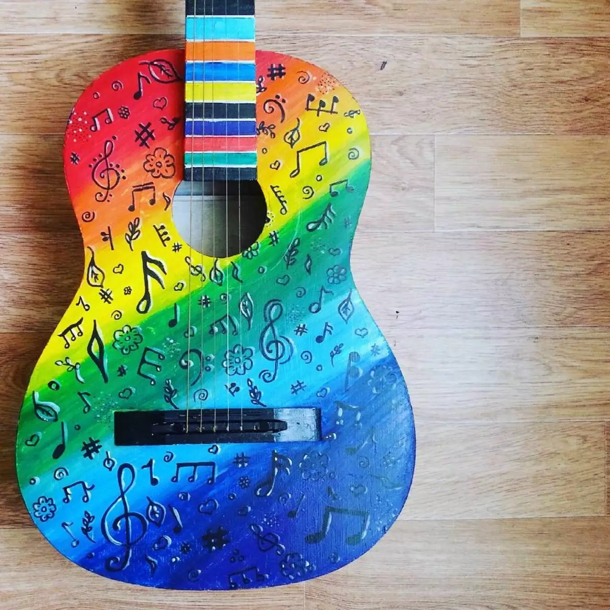 Ζωγραφική κιθάρα: Βερνίκι για ακουστικές και κλασικές κιθάρες. Τι χρώμα μπορεί να ζωγραφιστεί στο σπίτι με τα χέρια σας; 25539_2