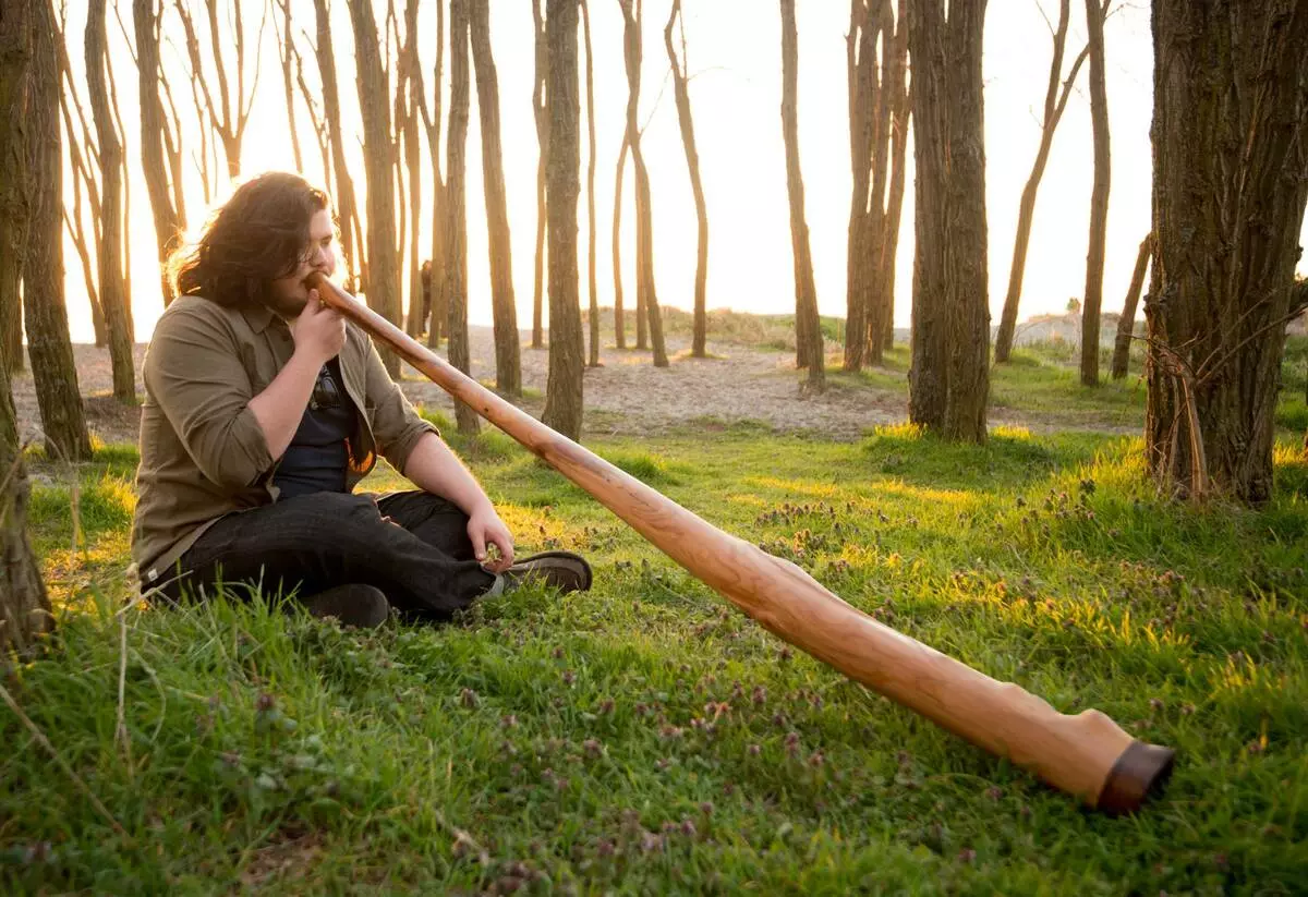 Didgerida (26 slike): kako igrati mesinga glazbeni instrument, a šta je to? Zvuk, moderna muzika na australijskom dudu 25560_20
