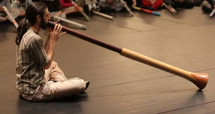 Didgerida (26 fotos): ¿Cómo jugar un instrumento musical de latón y qué es? Sonido, música moderna en Dudka australiano. 25560_26
