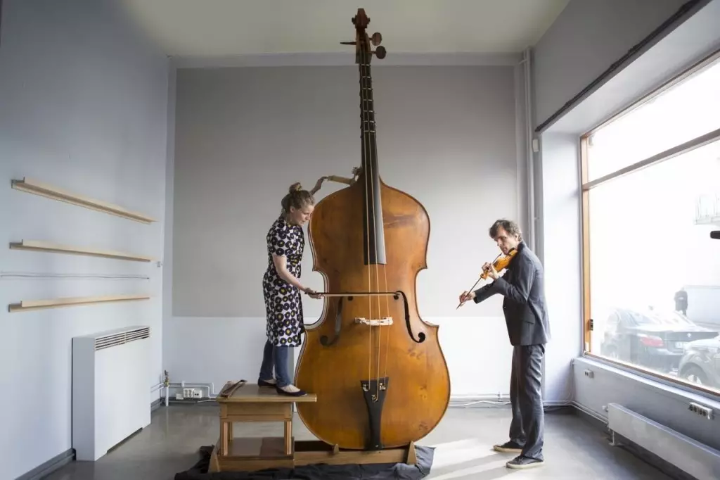 Double bass (47 photos): What is it and what does the string jammer musical instrument look like? How many strings and what sound? Electro-contrambas and others, sizes and game 25589_36