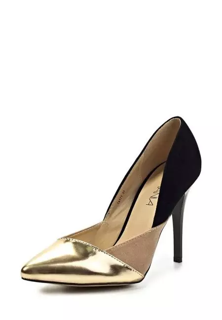 Arany cipő (46 fotók): Mit kell viselni aranyszínű női cipő, milyen harisnyanadrág kombinálva 2570_10