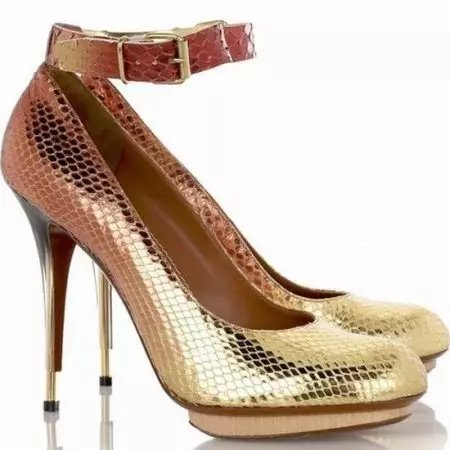 Zlatne cipele (46 fotografija): Što nositi Zlatne boje Ženske cipele, s onim što se tajice kombinirati 2570_20