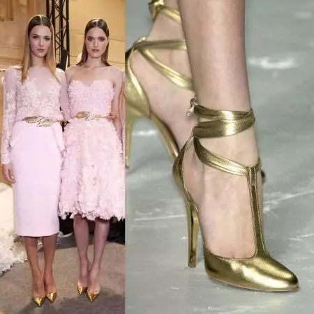Pantofi de aur (46 de fotografii): Ce să purtați pantofi de culori de culoare aurie, cu ce ciorapi pentru a combina 2570_37