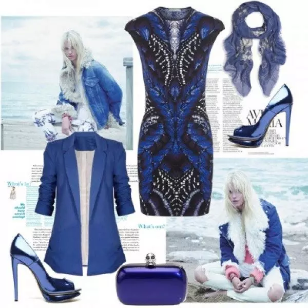 Giày màu xanh (80 ảnh): Người mẫu nữ màu xanh đậm, với đôi giày màu xanh sáng, quần bó sát 2576_58