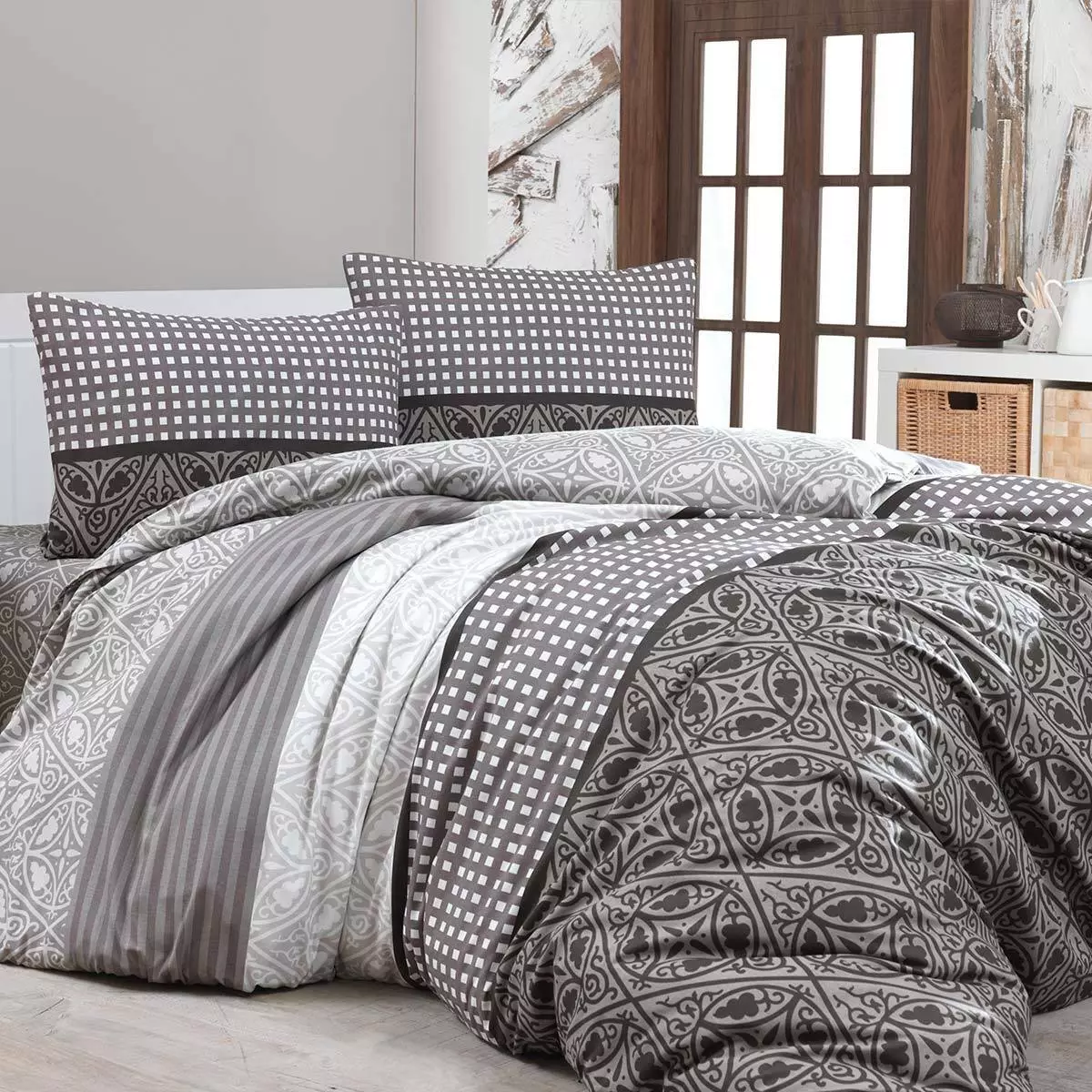 Giường khăn trải giường Arya: Đồ lót từ Thổ Nhĩ Kỳ từ Satin và bộ từ các vật liệu khác, vải lanh và gia đình của công ty Thổ Nhĩ Kỳ 25865_24
