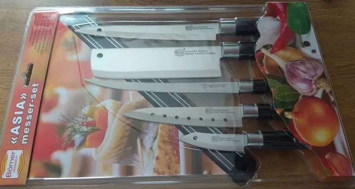 Kniver borner: Pilih set pawon dapur ti Jerman. Katerangan IPICE, Asia sareng séri sanés. Ulasan kapamilikan 25934_6