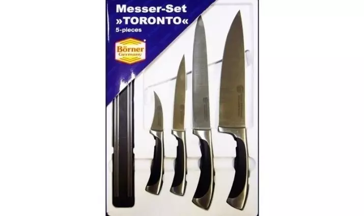 Facas de Borner: Escolha um conjunto de facas de cozinha da Alemanha. Descrição Ideal, Ásia e outras séries. Revisões de propriedade 25934_9