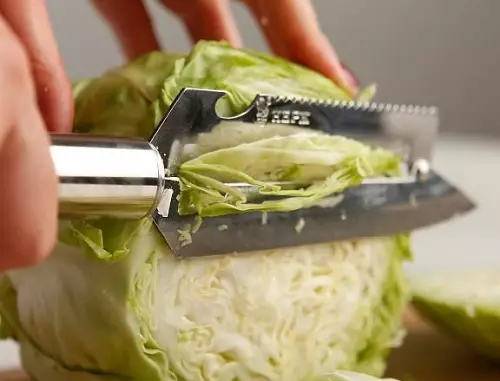 Cuchillo de golpe de col (15 fotos): elección de cuchillo con dos hojas para cortar verduras. ¿Cómo usarlo? 25948_3