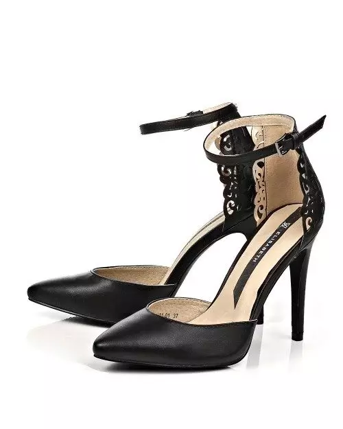 Црне ципеле (110 фотографија): Шта да носите прелепе женске ципеле у црном, како комбиновати фармерке са њима, чарапама, чарапама 2596_39