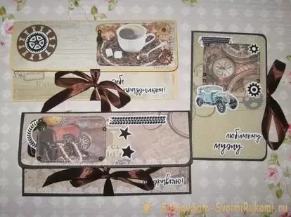 Kendi ellerinizle para için zarflar: Kağıt A4'ten bir doğum günü için nasıl yapılır? Kadınlar ve erkekler için Converter tebrik kartı, yapıştırıcı olmadan hediye zarf 26006_61