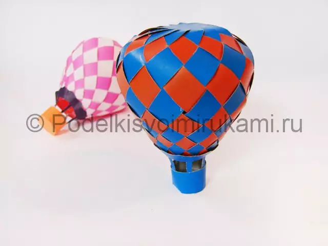 工艺品“气球”：如何用孩子用纸上用篮子制作自己的球？其他工艺是一个气球的形式 26008_11