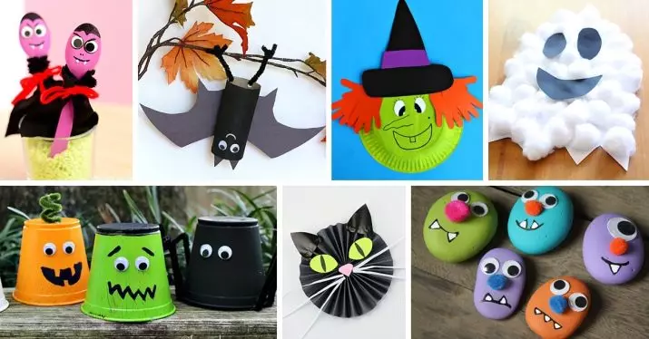 Thủ công mỹ nghệ cho Halloween: làm thế nào để làm cho họ với hai bàn tay của bạn từ trẻ em giấy? dơi đáng sợ ở trường, bản vẽ trên Halloween và những ý tưởng khác 26009_2