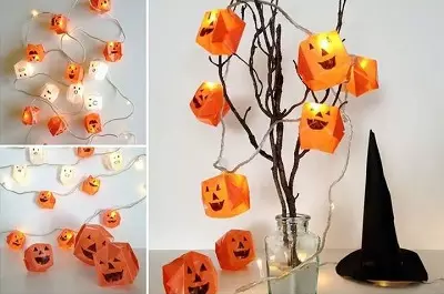Origami on Halloween: How to make them from paper A4 stages? Scary ghosts and spiders, light schemes for creating pumpkins for beginners, Other crafts 26015_9