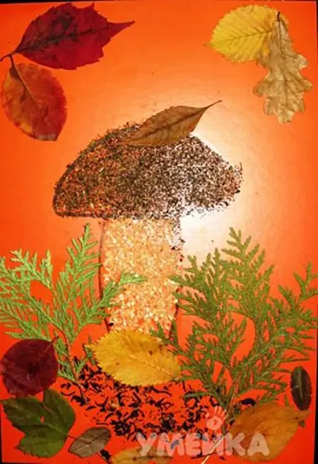 DIY печурки од srupes и семиња: есен апликација 