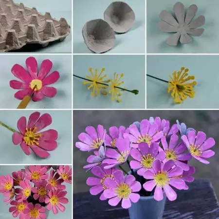 Падалка «Квітка» (57 фото): як зробити своїми руками з шишок для дитячого садка? Об'ємні квіти з різних матеріалів для дітей 26058_48