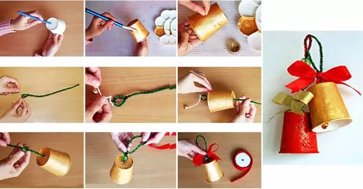 Crafts tassidest: plastist ühekordselt kasutatavatest ja paberist klaasidest, käsitöö oma kätega lastele, sügise käsitöö klaasist ja lõngadest ja muudest ideedest 26089_22
