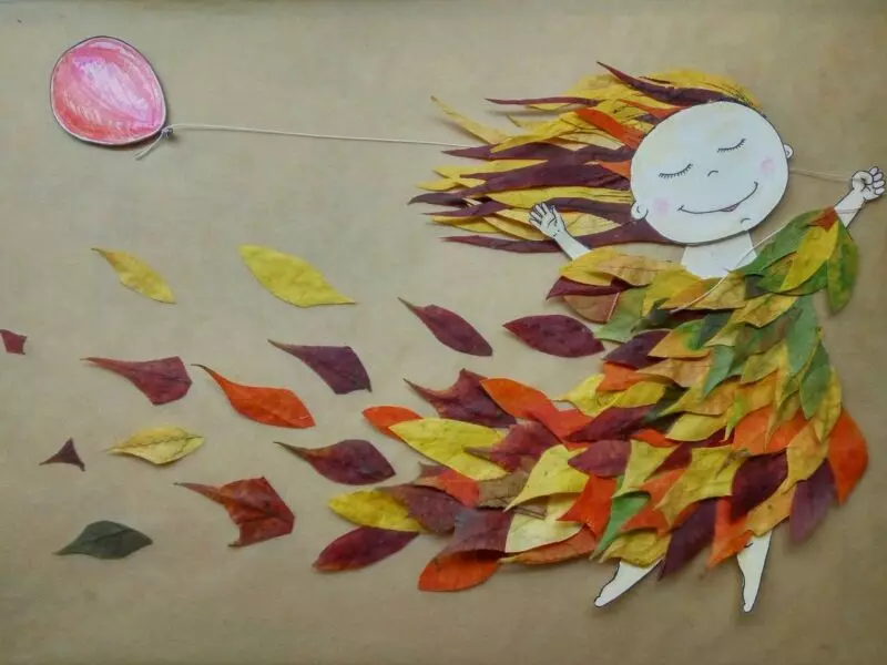 Maple'den El Sanatları (119 fotoğraf): Çocuklar, aslan ve güller, tırtıl ve anaokulunda ve okuldaki diğer el sanatları için sonbahar konusu üzerine el sanatları ile el sanatları. Taze yaprakları nasıl kurtarır? 26115_6