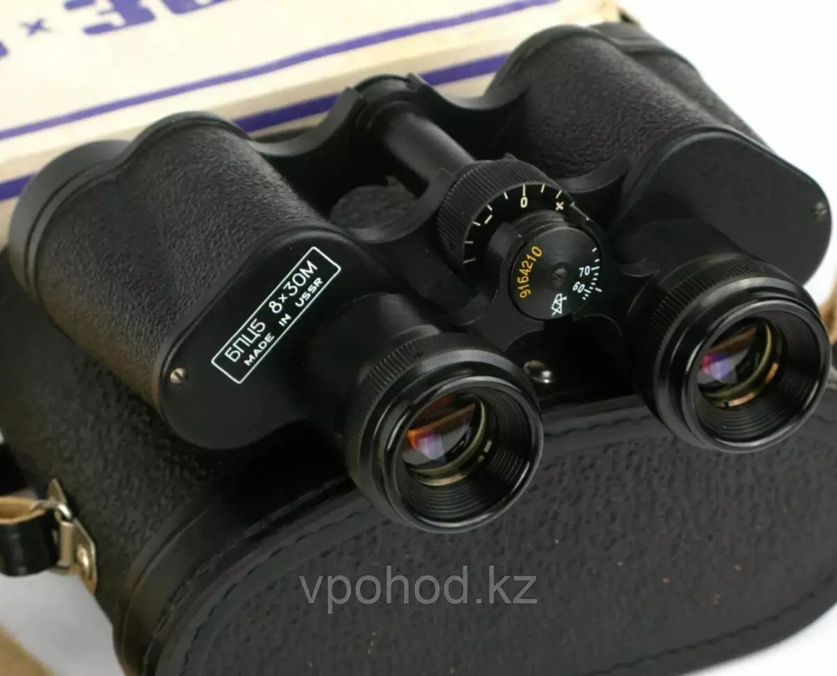 Binoculars ee USSR: Moodooyinka Soofiyeeti ee ugu fiican 6 ilaa 7x50, 8x30 iyo 20x60, dulmar guud oo ku saabsan binoculars kale oo xoog badan iyo sannado badan oo lagu sii daayo 26161_20