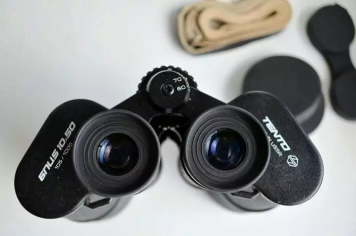 Binoculars ee USSR: Moodooyinka Soofiyeeti ee ugu fiican 6 ilaa 7x50, 8x30 iyo 20x60, dulmar guud oo ku saabsan binoculars kale oo xoog badan iyo sannado badan oo lagu sii daayo 26161_23