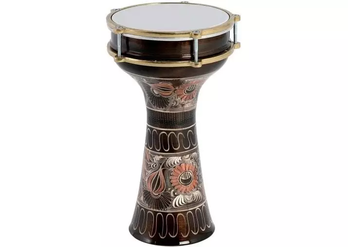 Darbuka (37 Duab): Muaj pes tsawg centimeters yog qhov siab? Kev cob qhia kev ua si ntawm cov twj paj nruag poob siab siv, cov lus sib dhos ntawm cov nruas arab thiab suab paj nruag 26220_20