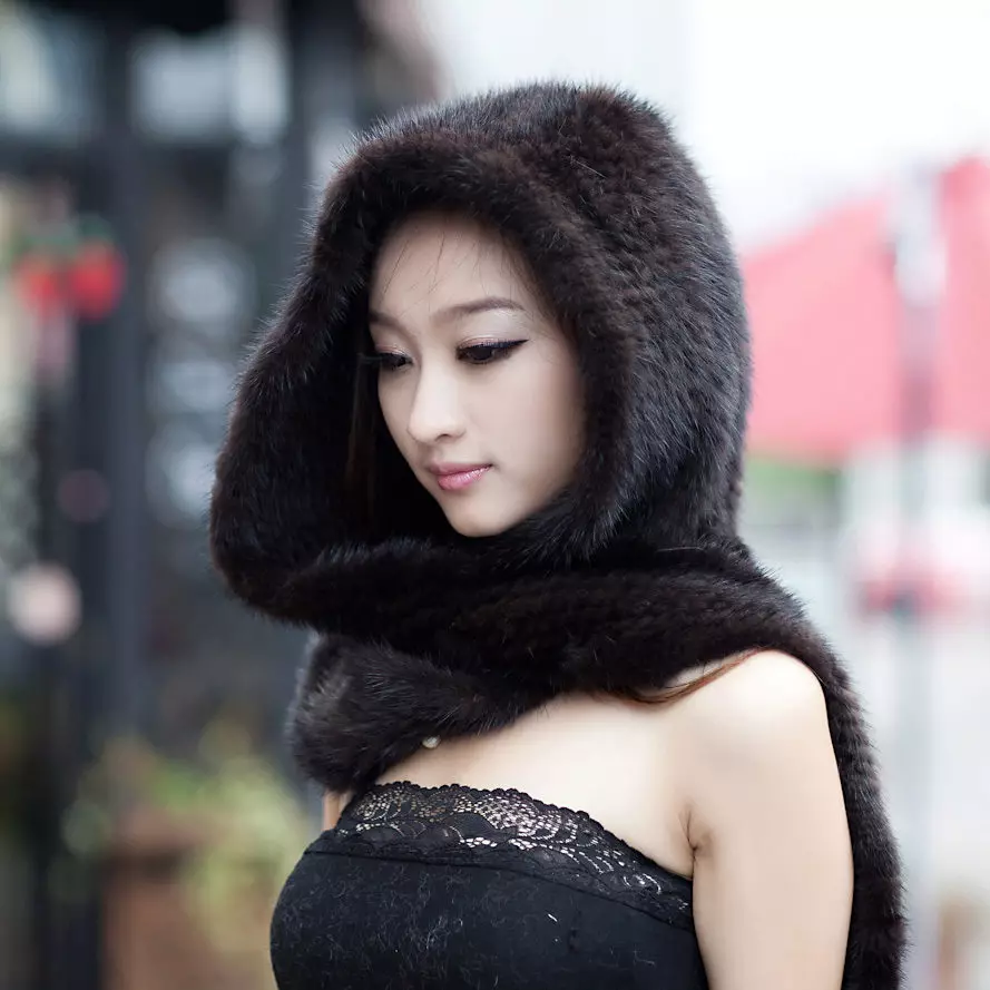 Kosyanka (99 bilder): Hvor vakkert å binde på nakken pelsmodellene, ut av mink, en casman for jenter på fleece, flossen, hva en brazer er 2623_27