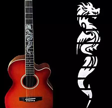 Adesivi per chitarra: sul collo della chitarra elettrica e acustica, sul Lada della classica chitarra e altri adesivi per chitarra. Come attenuare gli adesivi bellissimi? 26241_26
