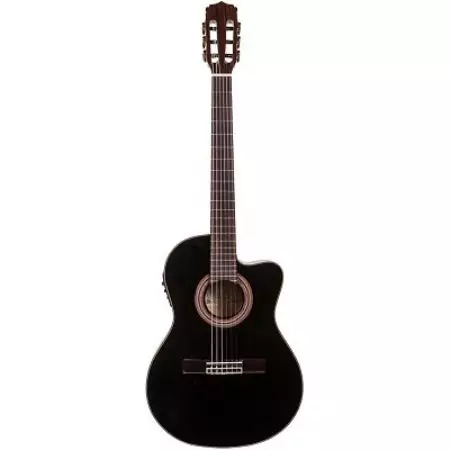Black Gitare: Classic matanhatu-tambo uye imwe gitare, chena uye tsvuku-dema ruvara, matte uye gloss 26252_19