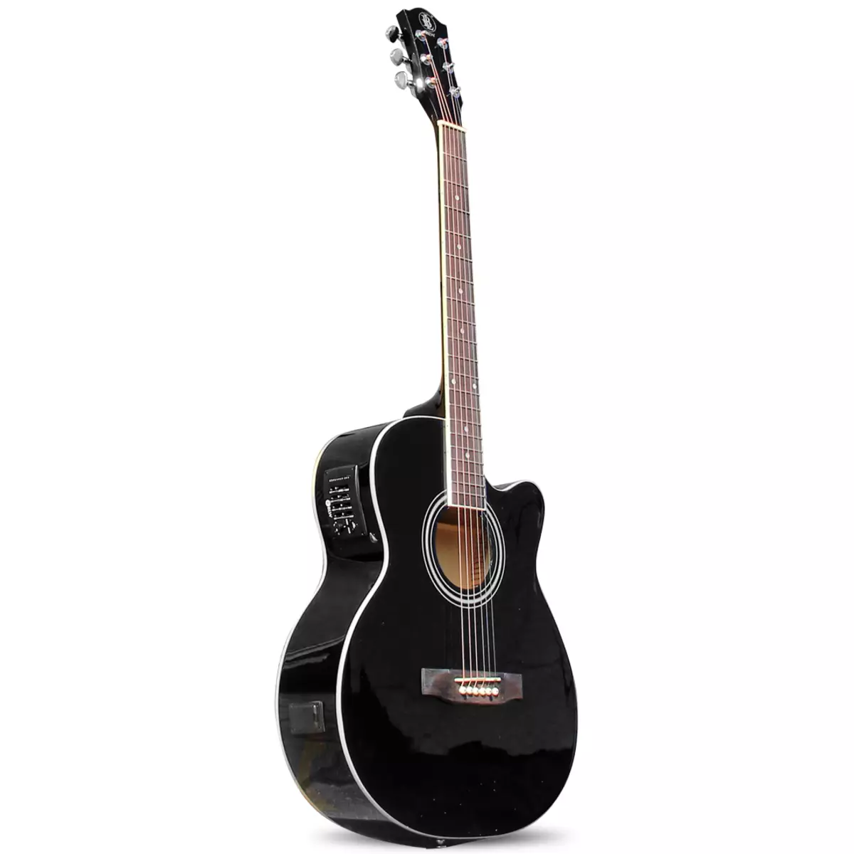 Czarna gitara: Klasyczny sześciokrotny i inny gitara, biały i czerwony kolor, matowy i połysk 26252_9