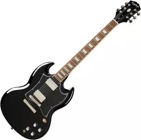 Rock kitaar (24 foto's): Rocker elektriese kitaar vir metaal spel. Soos wat lyk dit? Rooi en ander kitare waarop rockmusici speel 26255_10