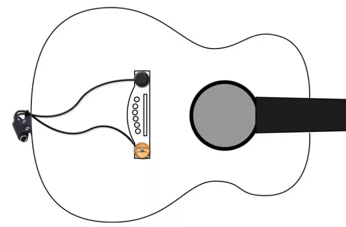 Pickups akustike kitarë: Instalimi, magnetik dhe piezosimer me mikrofon. Çfarë më të mirë për të instaluar? 26265_4