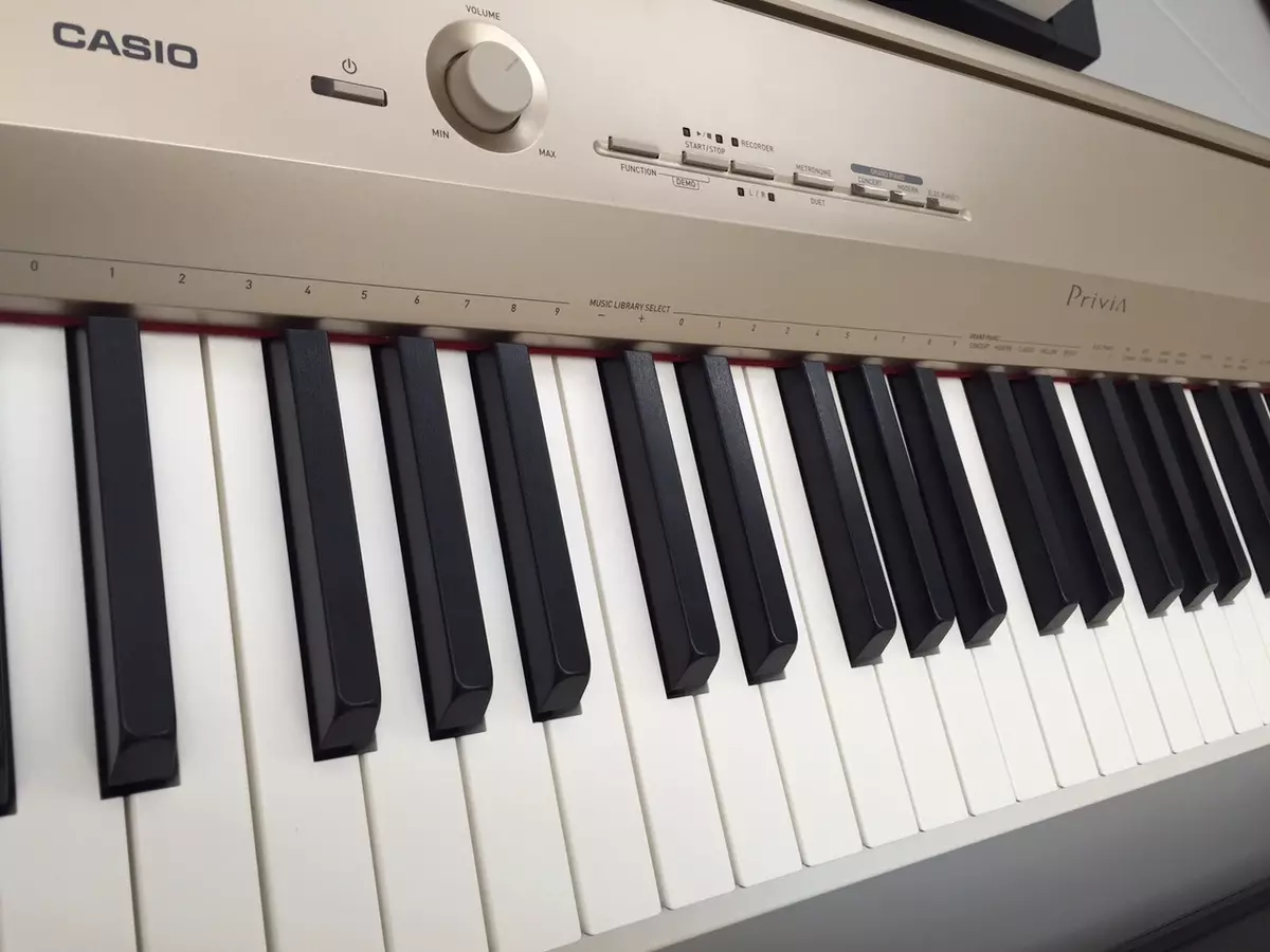 Casio Digital Piano: Elektroninen pianon yleiskatsaus, jalusta, kuulokkeet ja muut laitteet. Kuinka muodostaa yhteyden tietokoneeseen? 26285_6