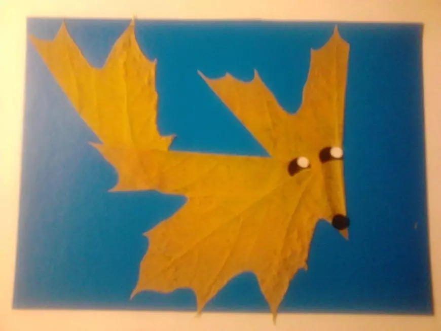 枫叶的贴花：纸上的工艺品“秋天”，狐狸和花瓶，狼和天鹅从干燥的叶子，其他有趣的工艺品 26366_17
