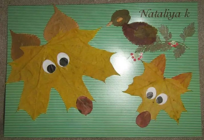 Mga Appliques gikan sa Maple Leaf: Mga hinimo sa papel alang sa mga bata sa tema nga 