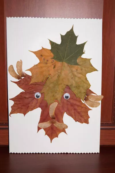 Mga Appliques gikan sa Maple Leaf: Mga hinimo sa papel alang sa mga bata sa tema nga 