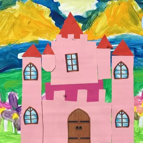 Applications for children 4-5 years: out of colored paper and other interesting crafts. How easily do the castle and flowers made of paper and cardboard with their hands? 26375_34