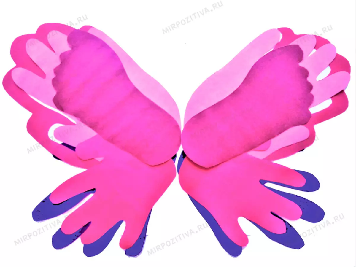 Butterfly Appliques (37 Fotografii): De la frunze uscate și hârtie colorată pentru copii, din materiale naturale, aplicații volumetrice și de defalcare 26383_16