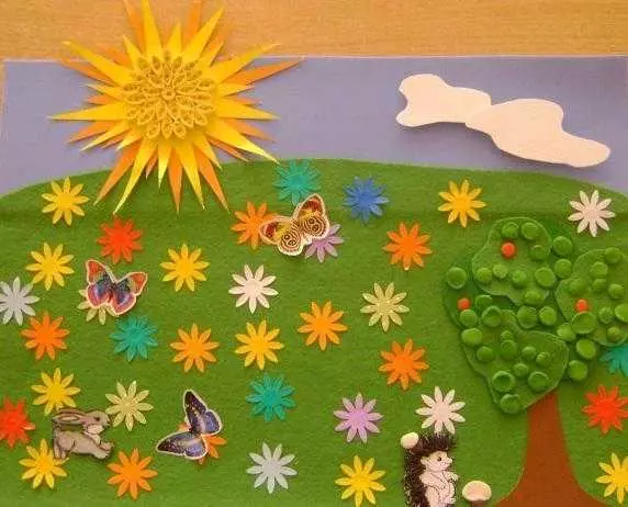 «Ամառ» թեմայով դիմումներ. Երեխաների եւ ամառային դիմումների արհեստական ​​թղթի արհեստներ `այլ նյութերից մանկապարտեզում: Ինչ անել երեխաներին 3-4 եւ 7 տարեկան: 26388_7