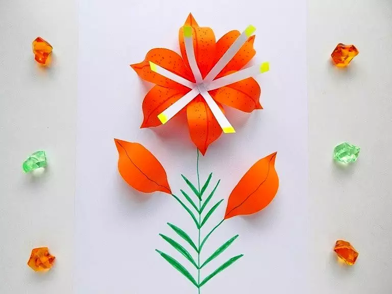 Volumetric Applique: Si për të bërë letër me ngjyrë për fëmijët kaktus dhe dardhë? Shporta dhe qershi e bëjnë vetë hap pas hapi. Pineapple, vinça dhe ide të tjera 26389_17