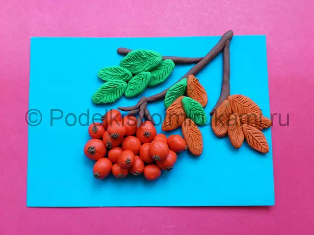 Plastik appliques: Sistem Suria pada kadbod, applique rowan untuk kanak-kanak. Hedgehog dan Constellation, Romashkaya Polyana dan Cendawan, Produk Lain 26400_8