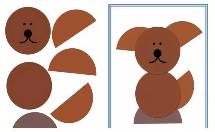 Aplikacija iz krogov: Slon in papiga iz krogov barvnih papirjev, Cheburaška in rakovica za otroke, Volumetric DIY DIY 26432_18
