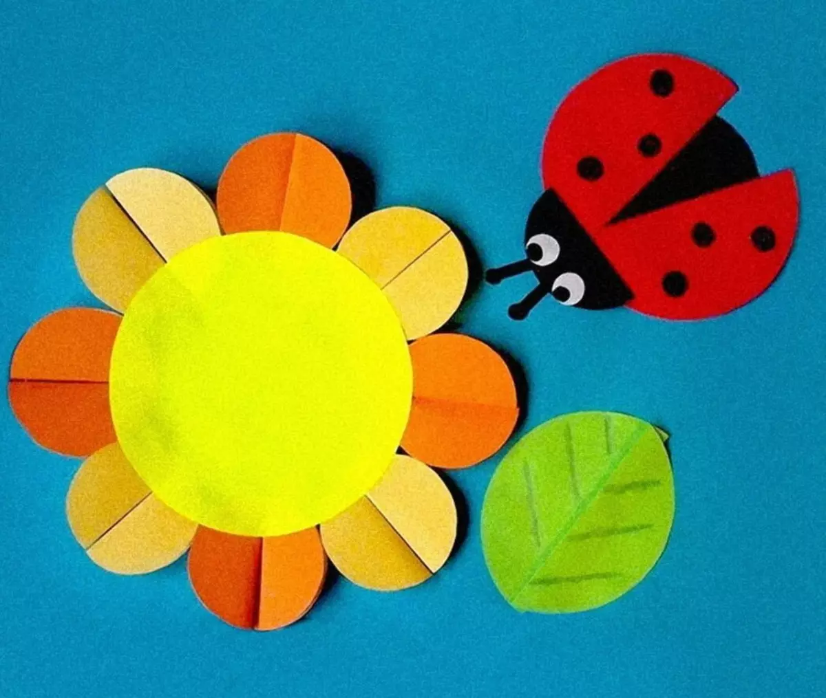 Anvendelse fra cirklerne: Elephant og papegøje fra farvepapircirkler, ChebeBurashka og krabbe til børn, volumetrisk DIY DIY 26432_28