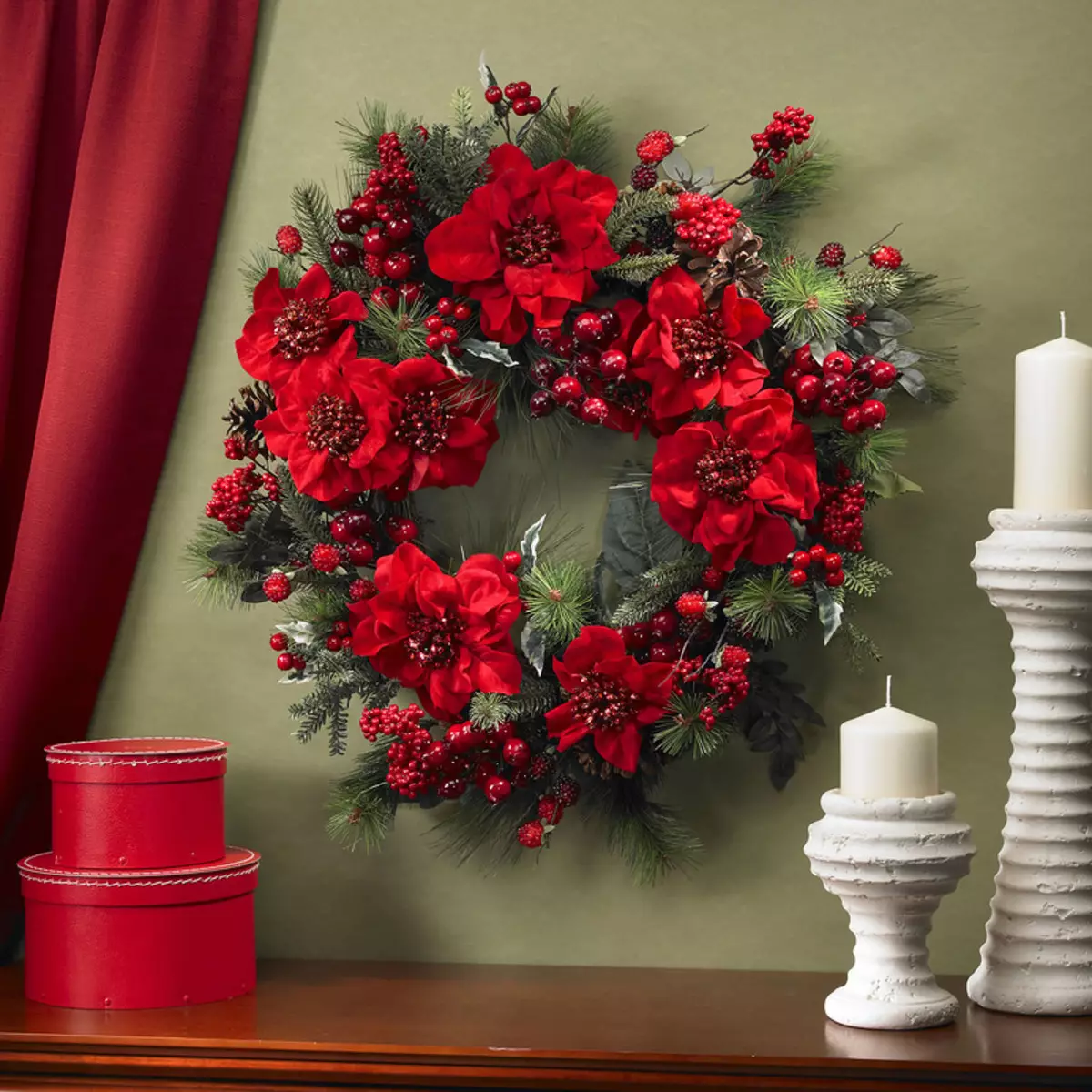 Wreaths Wreaths (Linepe tse 51): monyako le tafoleng. U ka e etsa joang ka bohato? Wreaths ho tloha tinkl le li-tubes, ka likerese le makala, likhetho tse ling 26448_23