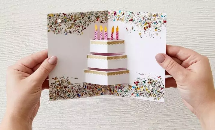 अपने हाथों से पेपर से पोस्टकार्ड: एक छाता के साथ जन्मदिन का कार्ड कैसे बनाएं? नालीदार कागज, एक दिल और दूसरों के साथ कार्ड 26462_41