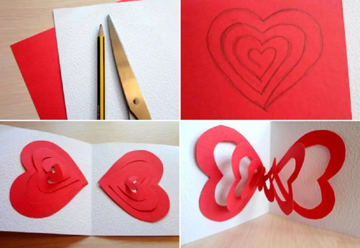 Pohľadnice z papiera s vlastnými rukami: Ako si vyrobiť narodeninovú kartu s dáždnikom? Vlnitý papier, karty so srdcom a ďalšími 26462_43