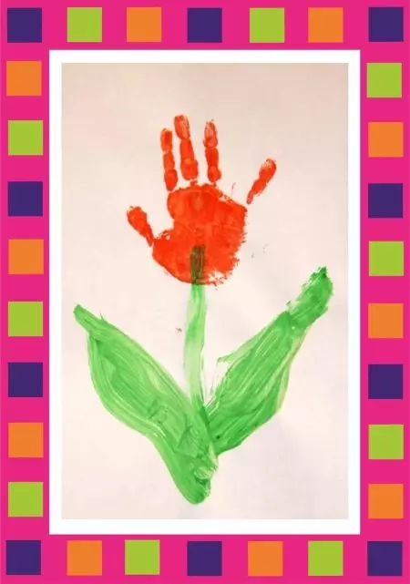Razglednice to storite sami za otroke: papirne voščilnice s cvetjem in preprosto. Za otroka 3, 4, 5, 7 let in druge starosti 26478_5